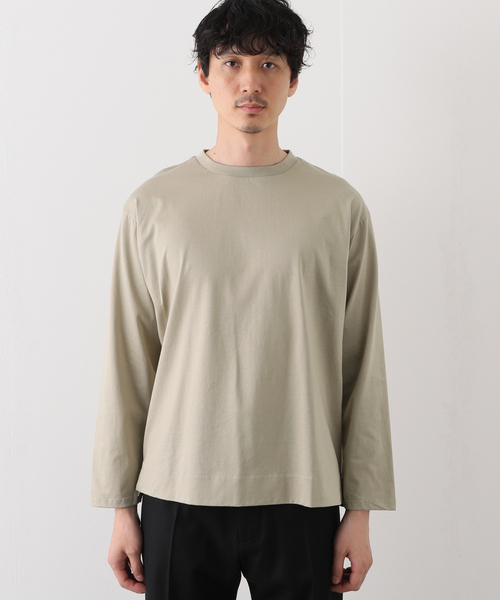 EDIFICE SELECT(エディフィスセレクト)の「シルキー コットン 長袖 Tシャツ(Tシャツ/カットソー・メンズ・ホワイト/チャコールグレー/ベージュ/ライトグリーン・MEDIUM/LARGE)」の10枚目の写真