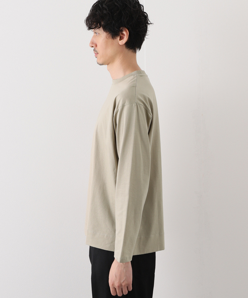 EDIFICE SELECT(エディフィスセレクト)の「シルキー コットン 長袖 Tシャツ(Tシャツ/カットソー・メンズ・ホワイト/チャコールグレー/ベージュ/ライトグリーン・MEDIUM/LARGE)」の11枚目の写真