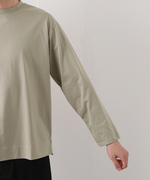 EDIFICE SELECT(エディフィスセレクト)の「シルキー コットン 長袖 Tシャツ(Tシャツ/カットソー・メンズ・ホワイト/チャコールグレー/ベージュ/ライトグリーン・MEDIUM/LARGE)」の15枚目の写真