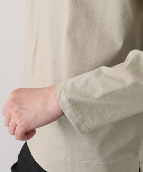 EDIFICE SELECT(エディフィスセレクト)の「シルキー コットン 長袖 Tシャツ(Tシャツ/カットソー・メンズ・ホワイト/チャコールグレー/ベージュ/ライトグリーン・MEDIUM/LARGE)」の16枚目の写真