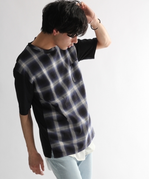 HARE（ハレ）の「フハクキリカエガラプルオーバー(HARE)（Tシャツ/カットソー・メンズ・ホワイト/ブラック/ネイビー/ダークネイビー/ブラック系その他/ダークブルー・SMALL/MEDIUM）」の4枚目の写真