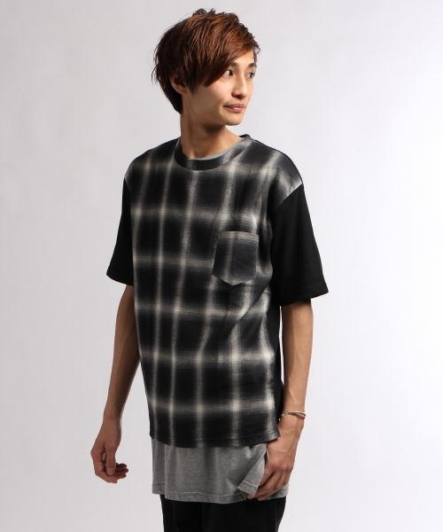 HARE（ハレ）の「フハクキリカエガラプルオーバー(HARE)（Tシャツ/カットソー・メンズ・ホワイト/ブラック/ネイビー/ダークネイビー/ブラック系その他/ダークブルー・SMALL/MEDIUM）」の2枚目の写真