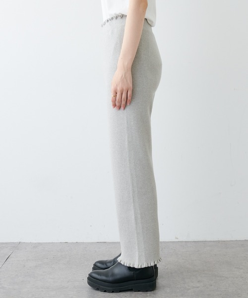 PUAL CE CIN（ピュアルセシン）の「リブニットパンツ（その他パンツ・レディース・ブラック/オフホワイト/グレイッシュベージュ・FREE）」の15枚目の写真