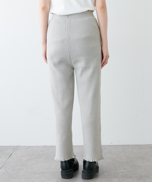 PUAL CE CIN（ピュアルセシン）の「リブニットパンツ（その他パンツ・レディース・ブラック/オフホワイト/グレイッシュベージュ・FREE）」の11枚目の写真