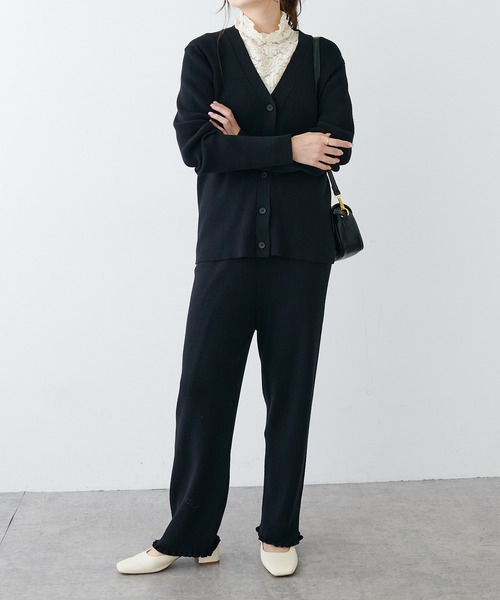 PUAL CE CIN（ピュアルセシン）の「リブニットパンツ（その他パンツ・レディース・ブラック/オフホワイト/グレイッシュベージュ・FREE）」の22枚目の写真