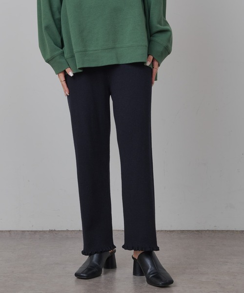 PUAL CE CIN（ピュアルセシン）の「リブニットパンツ（その他パンツ・レディース・ブラック/オフホワイト/グレイッシュベージュ・FREE）」の10枚目の写真