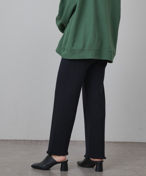 PUAL CE CIN（ピュアルセシン）の「リブニットパンツ（その他パンツ・レディース・ブラック/オフホワイト/グレイッシュベージュ・FREE）」の9枚目の写真