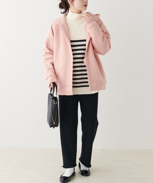 PUAL CE CIN（ピュアルセシン）の「リブニットパンツ（その他パンツ・レディース・ブラック/オフホワイト/グレイッシュベージュ・FREE）」の7枚目の写真