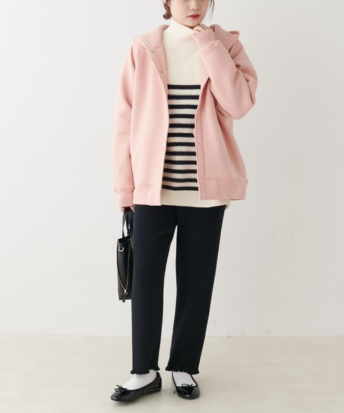 PUAL CE CIN（ピュアルセシン）の「リブニットパンツ（その他パンツ・レディース・ブラック/オフホワイト/グレイッシュベージュ・FREE）」の5枚目の写真