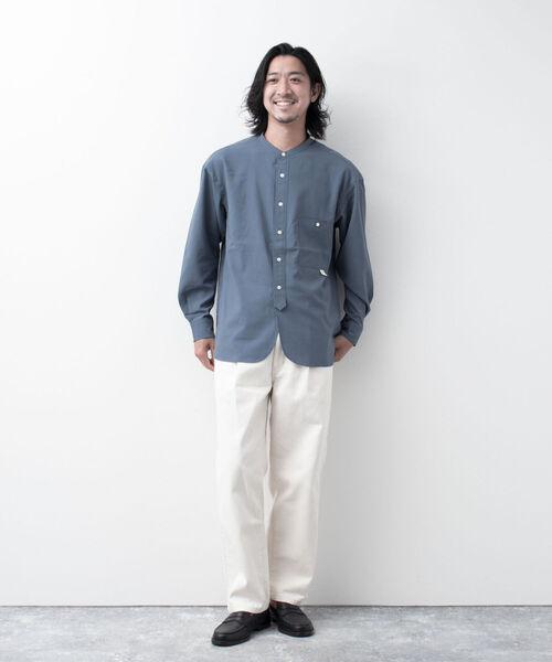 NOLLEY'S goodman(ノーリーズグッドマン)の「NORMANDY SHIRT バンドカラーシャツ スタンドカラー 22AW(シャツ/ブラウス・メンズ・モカ/グレイッシュブルー/ダークネイビー/ブラック・L/M/S)」の6枚目の写真