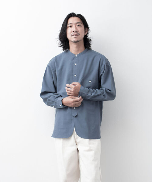 holk 25SS Stand Shirt バンドカラーシャツ holk 25SS Stand Shirt バンドカラーシャツ