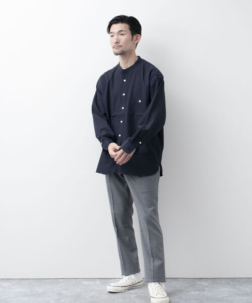 NOLLEY'S goodman(ノーリーズグッドマン)の「NORMANDY SHIRT バンドカラーシャツ スタンドカラー 22AW(シャツ/ブラウス・メンズ・モカ/グレイッシュブルー/ダークネイビー/ブラック・L/M/S)」の11枚目の写真