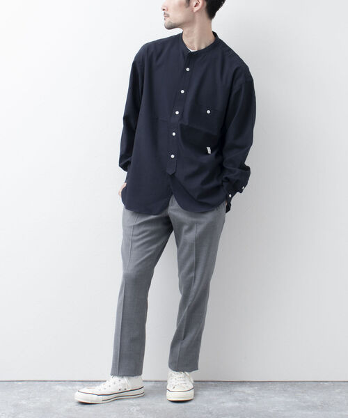 NOLLEY'S goodman(ノーリーズグッドマン)の「NORMANDY SHIRT バンドカラーシャツ スタンドカラー 22AW(シャツ/ブラウス・メンズ・モカ/グレイッシュブルー/ダークネイビー/ブラック・L/M/S)」の12枚目の写真