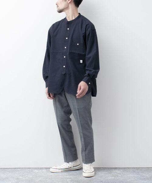 NOLLEY'S goodman(ノーリーズグッドマン)の「NORMANDY SHIRT バンドカラーシャツ スタンドカラー 22AW(シャツ/ブラウス・メンズ・モカ/グレイッシュブルー/ダークネイビー/ブラック・L/M/S)」の13枚目の写真