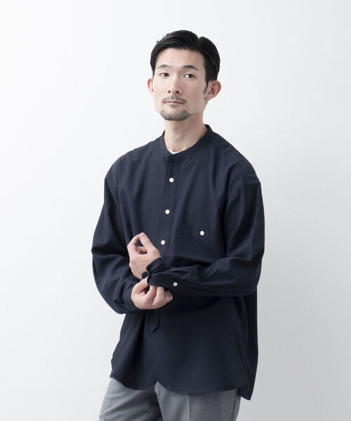 NOLLEY'S goodman(ノーリーズグッドマン)の「NORMANDY SHIRT バンドカラーシャツ スタンドカラー 22AW(シャツ/ブラウス・メンズ・モカ/グレイッシュブルー/ダークネイビー/ブラック・L/M/S)」の15枚目の写真