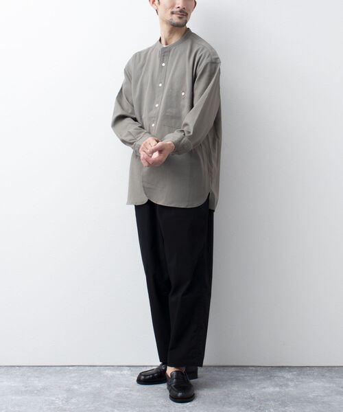 NOLLEY'S goodman(ノーリーズグッドマン)の「NORMANDY SHIRT バンドカラーシャツ スタンドカラー 22AW(シャツ/ブラウス・メンズ・モカ/グレイッシュブルー/ダークネイビー/ブラック・L/M/S)」の18枚目の写真