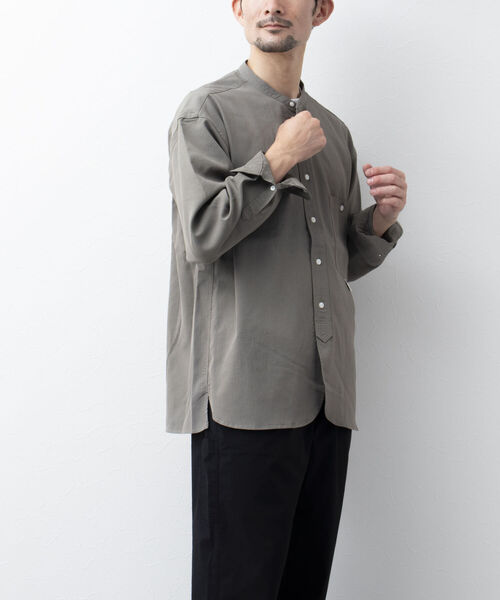 NOLLEY'S goodman(ノーリーズグッドマン)の「NORMANDY SHIRT バンドカラーシャツ スタンドカラー 22AW(シャツ/ブラウス・メンズ・モカ/グレイッシュブルー/ダークネイビー/ブラック・L/M/S)」の19枚目の写真