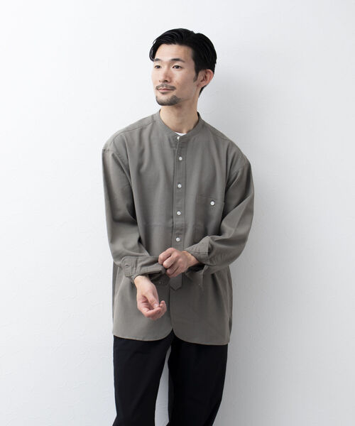 NOLLEY'S goodman(ノーリーズグッドマン)の「NORMANDY SHIRT バンドカラーシャツ スタンドカラー 22AW(シャツ/ブラウス・メンズ・モカ/グレイッシュブルー/ダークネイビー/ブラック・L/M/S)」の20枚目の写真