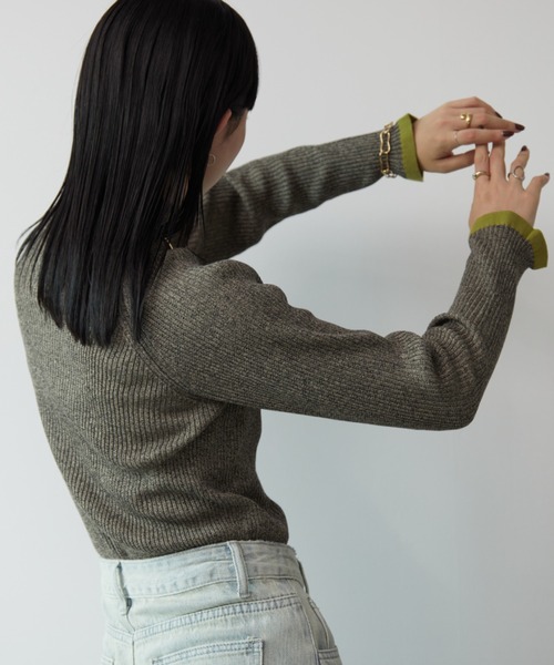 Aunt Marie's(アントマリーズ)の「【ロングセラー!】ハイネックミックスリブニット(ニット/セーター・レディース・ベージュ/ネイビー/オリーブ/イエロー/アイボリー/グリーン/モカ/チャコールグレー/ブルー・FREE)」の13枚目の写真