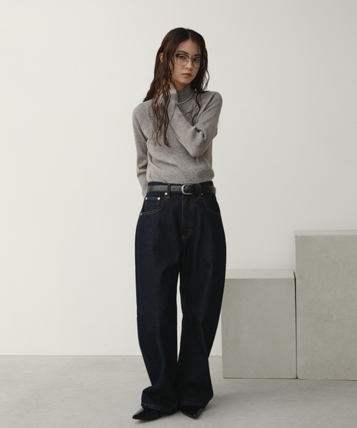 セール】【ロングセラー！】ハイネックミックスリブニット（ニット