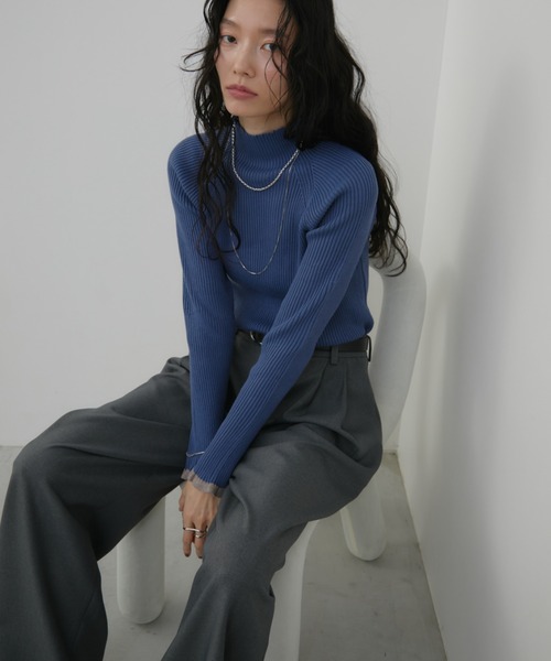 セール】【ロングセラー！】ハイネックミックスリブニット（ニット