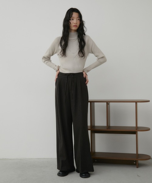 マリー セール】【ロングセラー！】ハイネックミックスリブニット（ニット