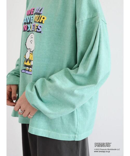 PEANUTS(ピーナッツ)の「PEANUTSピグメントロングT(Tシャツ/カットソー・レディース・グリーン/イエロー/ホワイト・FREE)」の5枚目の写真
