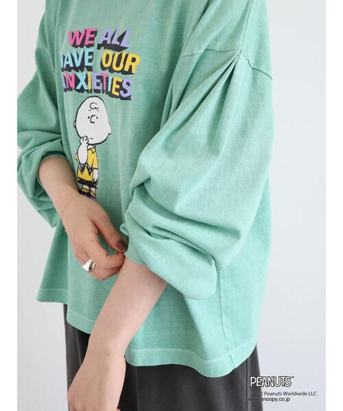 PEANUTS(ピーナッツ)の「PEANUTSピグメントロングT(Tシャツ/カットソー・レディース・グリーン/イエロー/ホワイト・FREE)」の6枚目の写真