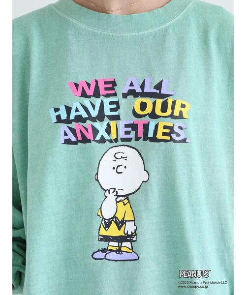 PEANUTS(ピーナッツ)の「PEANUTSピグメントロングT(Tシャツ/カットソー・レディース・グリーン/イエロー/ホワイト・FREE)」の7枚目の写真
