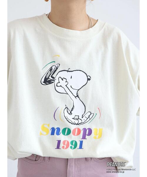 PEANUTS(ピーナッツ)の「PEANUTSピグメントロングT(Tシャツ/カットソー・レディース・グリーン/イエロー/ホワイト・FREE)」の14枚目の写真