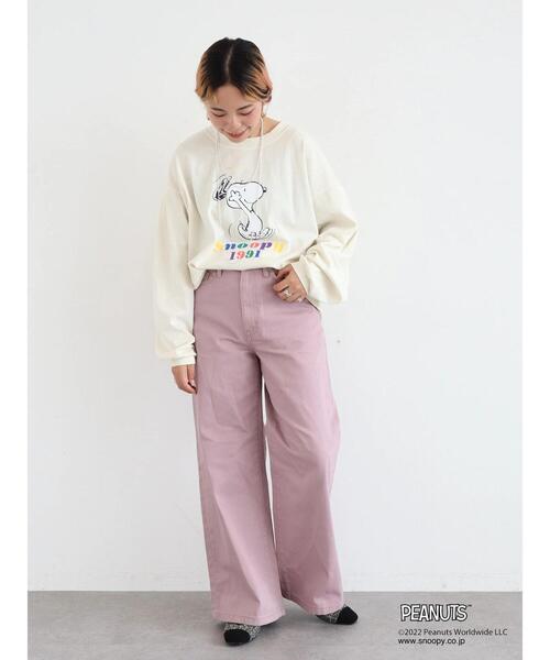 PEANUTS(ピーナッツ)の「PEANUTSピグメントロングT(Tシャツ/カットソー・レディース・グリーン/イエロー/ホワイト・FREE)」の15枚目の写真