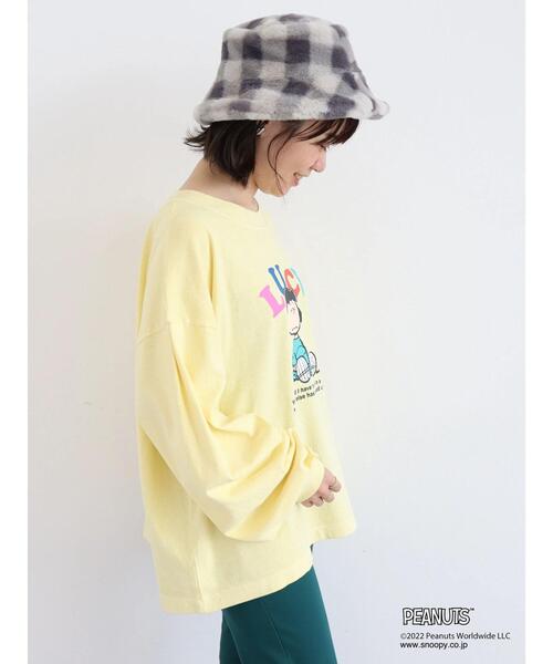 PEANUTS(ピーナッツ)の「PEANUTSピグメントロングT(Tシャツ/カットソー・レディース・グリーン/イエロー/ホワイト・FREE)」の19枚目の写真