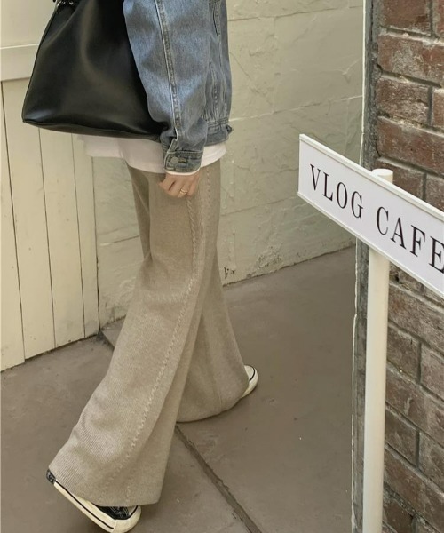 LAC-VERT（ラック・ヴェール）の「ラインニットパンツ（その他パンツ・レディース・ベージュ/ライトグレー/グレー/ブラック/ライトベージュ・FREE）」の21枚目の写真