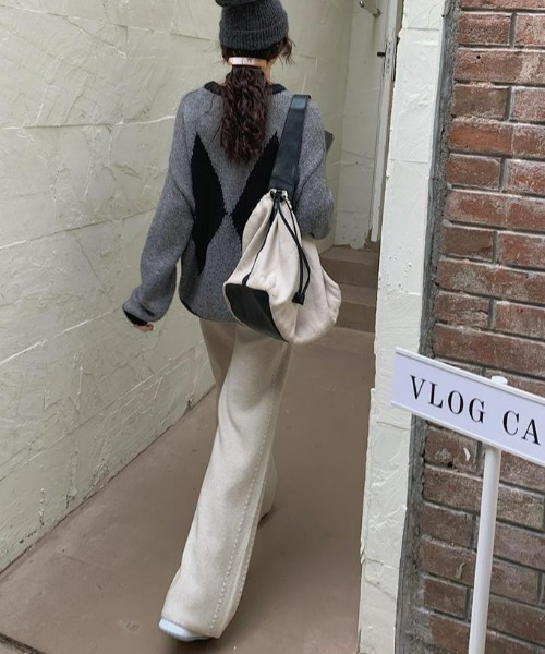 LAC-VERT（ラック・ヴェール）の「ラインニットパンツ（その他パンツ・レディース・ベージュ/ライトグレー/グレー/ブラック/ライトベージュ・FREE）」の7枚目の写真