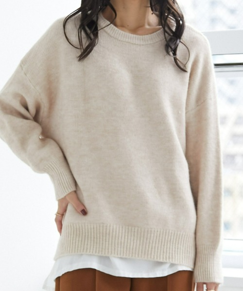 ECRIRE（エクリール）の「ドロップショルダーニット（ニット/セーター・レディース・アイボリー/カーキ/ベージュ/グリーン/サックスブルー・M）」の6枚目の写真