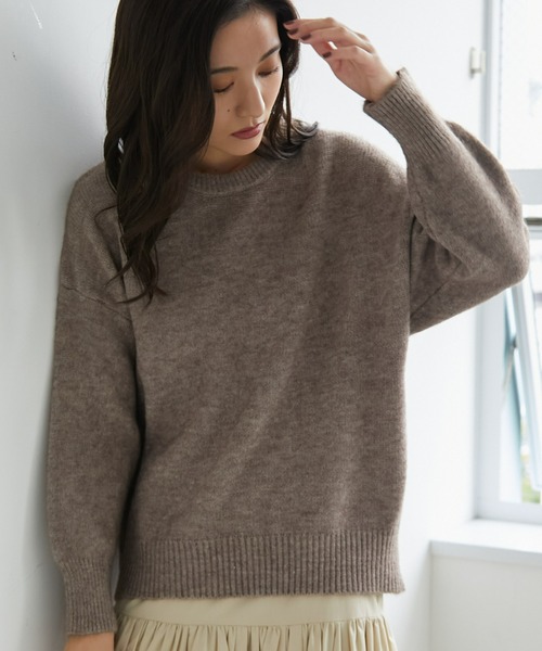 ECRIRE（エクリール）の「ドロップショルダーニット（ニット/セーター・レディース・アイボリー/カーキ/ベージュ/グリーン/サックスブルー・M）」の13枚目の写真