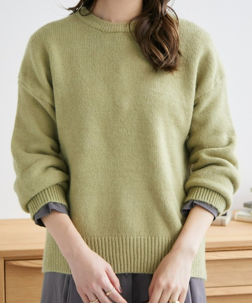 ECRIRE（エクリール）の「ドロップショルダーニット（ニット/セーター・レディース・アイボリー/カーキ/ベージュ/グリーン/サックスブルー・M）」の20枚目の写真