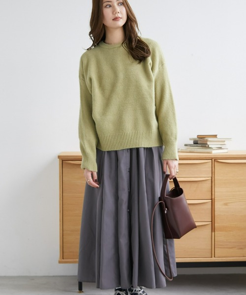 ECRIRE（エクリール）の「ドロップショルダーニット（ニット/セーター・レディース・アイボリー/カーキ/ベージュ/グリーン/サックスブルー・M）」の22枚目の写真