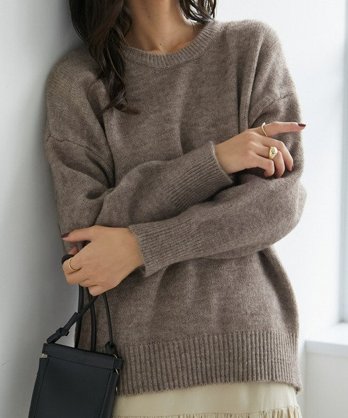 ECRIRE（エクリール）の「ドロップショルダーニット（ニット/セーター・レディース・アイボリー/カーキ/ベージュ/グリーン/サックスブルー・M）」の12枚目の写真