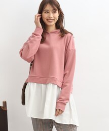 ◆裏毛フードドッキングチュニック