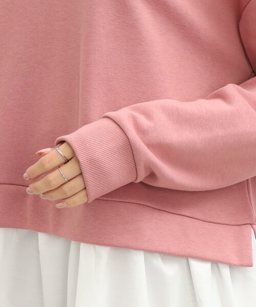 SHOO・LA・RUE（シューラルー）の「◆裏毛フードドッキングチュニック（チュニック・レディース・ブラック/ライトベージュ/ピンク系・00）」の8枚目の写真