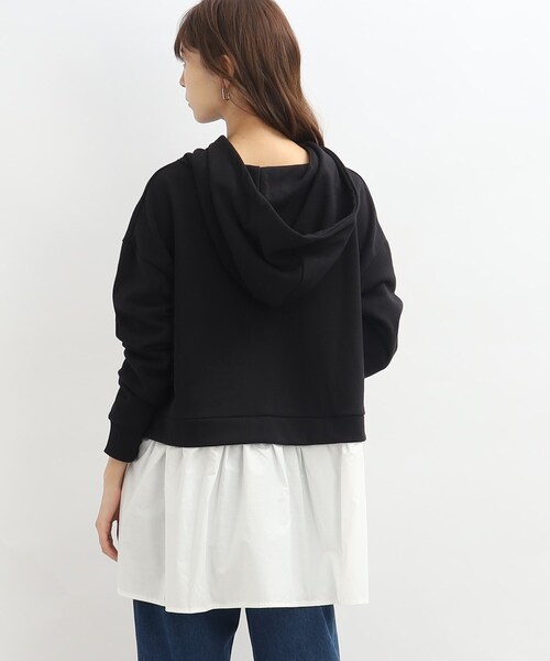 SHOO・LA・RUE（シューラルー）の「◆裏毛フードドッキングチュニック（チュニック・レディース・ブラック/ライトベージュ/ピンク系・00）」の14枚目の写真
