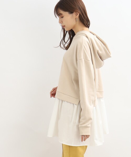 SHOO・LA・RUE（シューラルー）の「◆裏毛フードドッキングチュニック（チュニック・レディース・ブラック/ライトベージュ/ピンク系・00）」の20枚目の写真