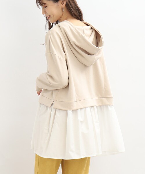 SHOO・LA・RUE（シューラルー）の「◆裏毛フードドッキングチュニック（チュニック・レディース・ブラック/ライトベージュ/ピンク系・00）」の21枚目の写真