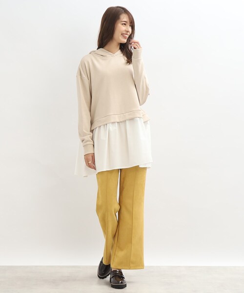 SHOO・LA・RUE（シューラルー）の「◆裏毛フードドッキングチュニック（チュニック・レディース・ブラック/ライトベージュ/ピンク系・00）」の22枚目の写真