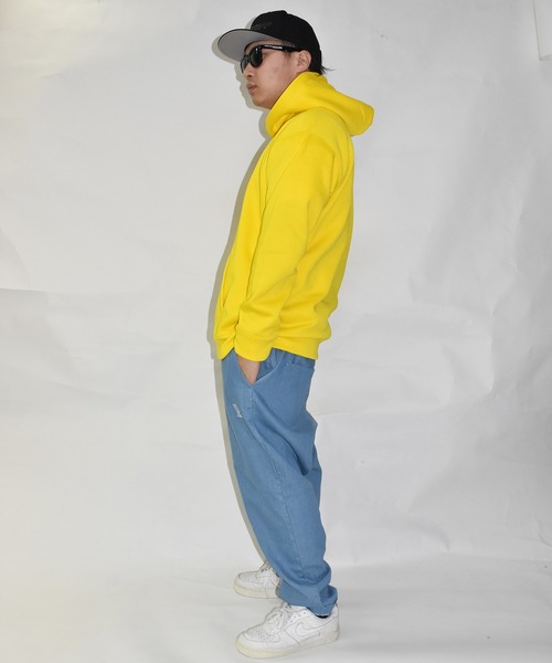 DOUBLE STEAL（ダブルスティール）の「Global DOUBZ LOGO 裏起毛パーカー（パーカー・メンズ・ブラック/トップグレー/イエロー・MEDIUM/LARGE/X-LARGE）」の13枚目の写真