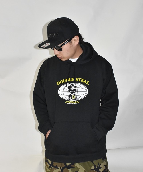 DOUBLE STEAL（ダブルスティール）の「Global DOUBZ LOGO 裏起毛パーカー（パーカー・メンズ・ブラック/トップグレー/イエロー・MEDIUM/LARGE/X-LARGE）」の22枚目の写真