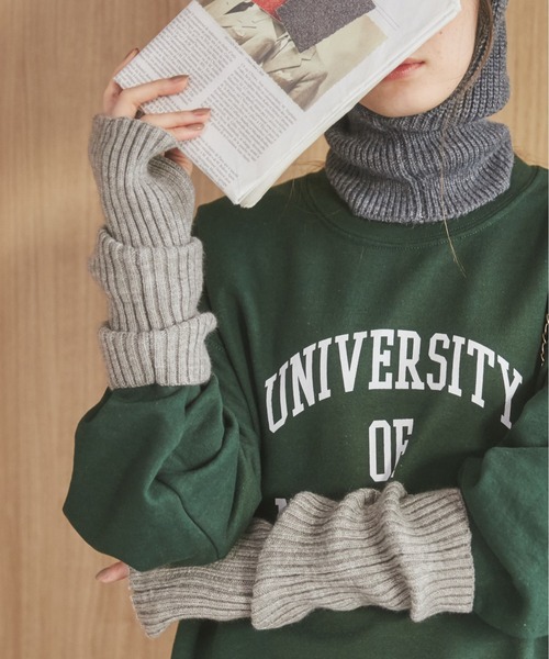 ANGIE（アンジー）の「リブニットアームウォーマー/手袋（アームカバー・レディース・杢グレー/ブラウン/ブラック/アイボリー・FREE）」の3枚目の写真