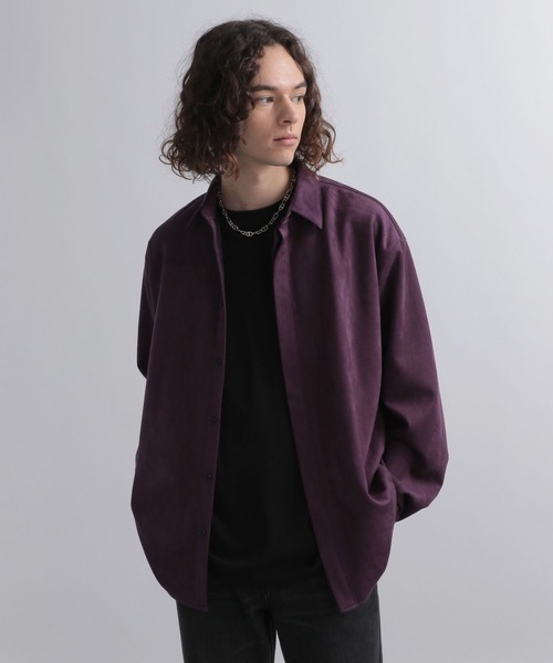 HARE（ハレ）の「【SETUP対応】トロミフェイクスウェードシャツ(HARE)（シャツ/ブラウス・メンズ・ブラック/パープル/グレー・SMALL/MEDIUM）」の12枚目の写真