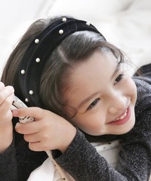 Rora | アンビ ベロア カチューシャ (幅広) ベルベット パール(カチューシャ)